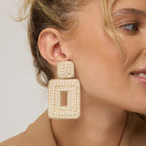 seed bead rectangle earring