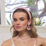 Battle Cry Pink Seed Bead Headband-- handmade headband, women's headband,  headband for women and teens,