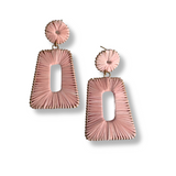 Brave Babe Rectangle Raffia Statement Earrings