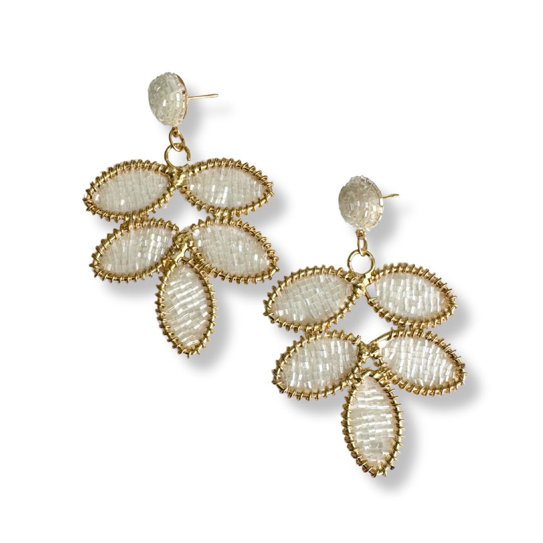 Limitless Beaded Leaf Statement Earrings