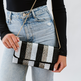I'm In Charge Striped Beaded Clutch