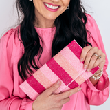 I'm In Charge Striped Beaded Clutch