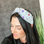 It's a gem statement headband- blue