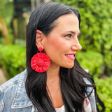 Wildflower Raffia Statement Earrings