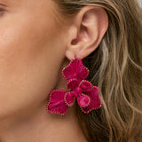 Dig Deep Raffia Flower Statement Earrings