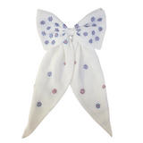 All American Embellished Long Tail Hair Bow