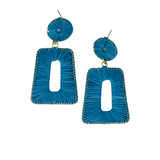 Brave Babe Rectangle Raffia Statement Earrings