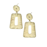 Brave Babe Rectangle Raffia Statement Earrings