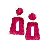 Brave Babe Rectangle Raffia Statement Earrings