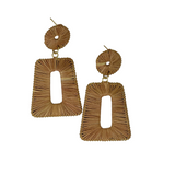 Brave Babe Rectangle Raffia Statement Earrings