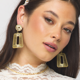 Brave Babe Rectangle Raffia Statement Earrings