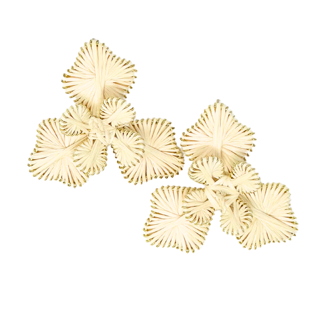 Dig Deep Raffia Flower Statement Earrings