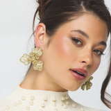 Dig Deep Raffia Flower Statement Earrings