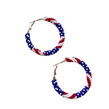 Freedom Rings Beaded Hoop Earrings
