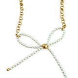 Inspired Big Bow Pearl Necklace