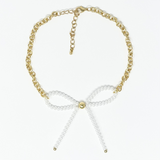 Inspired Big Bow Pearl Necklace