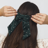 Joyful Moments Green Velvet Hair Bow