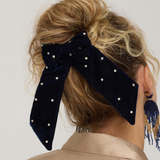 Lifted Higher Navy Velvet Hair Bow