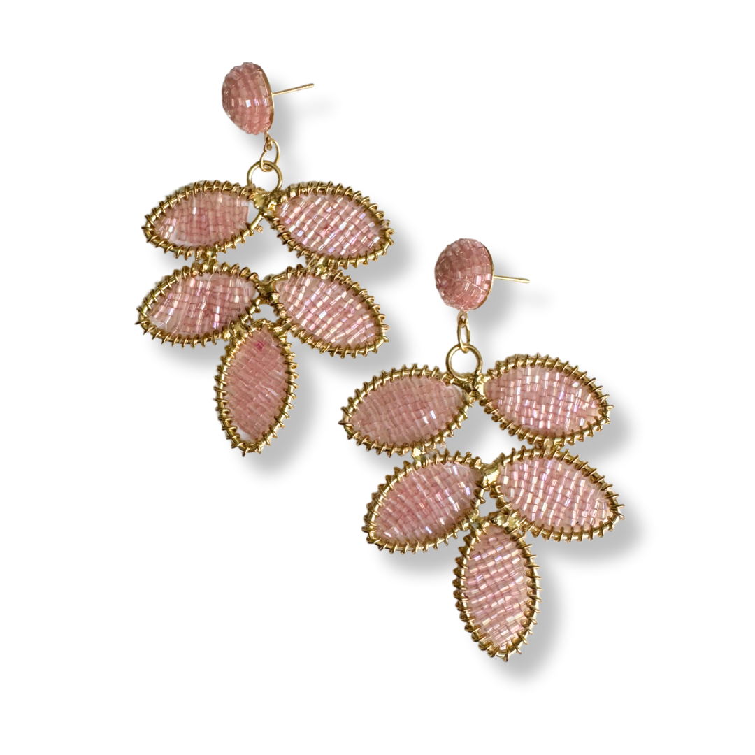 Limitless Beaded Leaf Statement Earrings