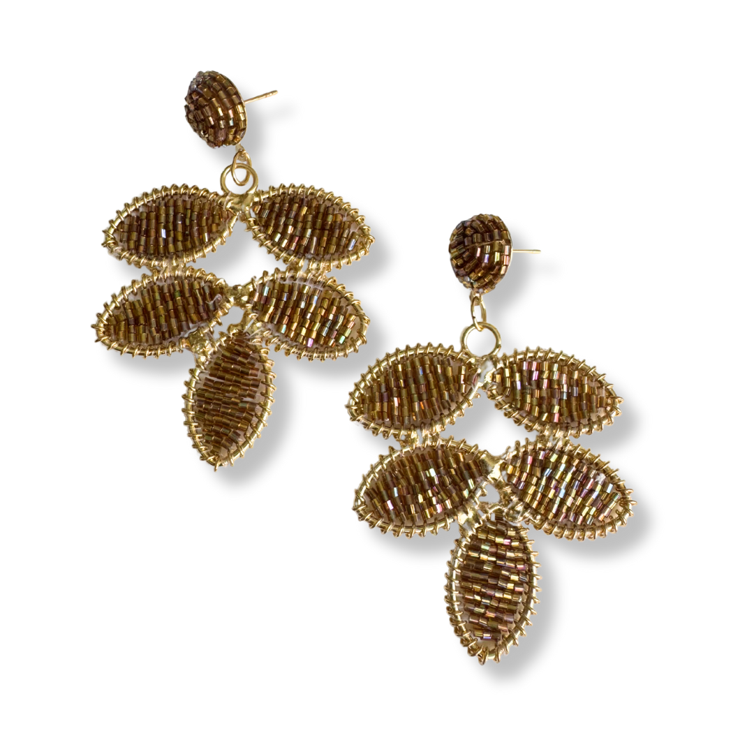 Limitless Beaded Leaf Statement Earrings