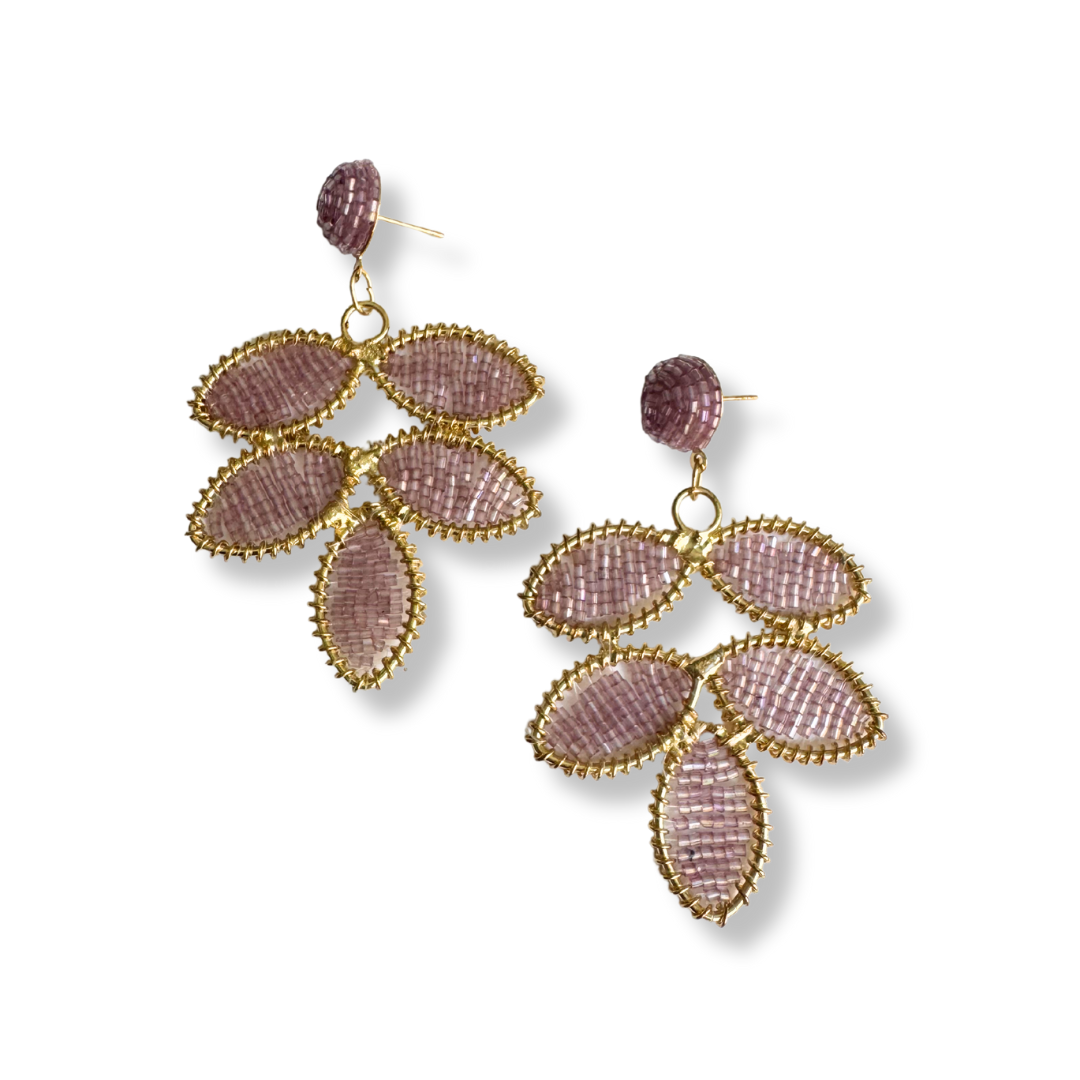 Limitless Beaded Leaf Statement Earrings