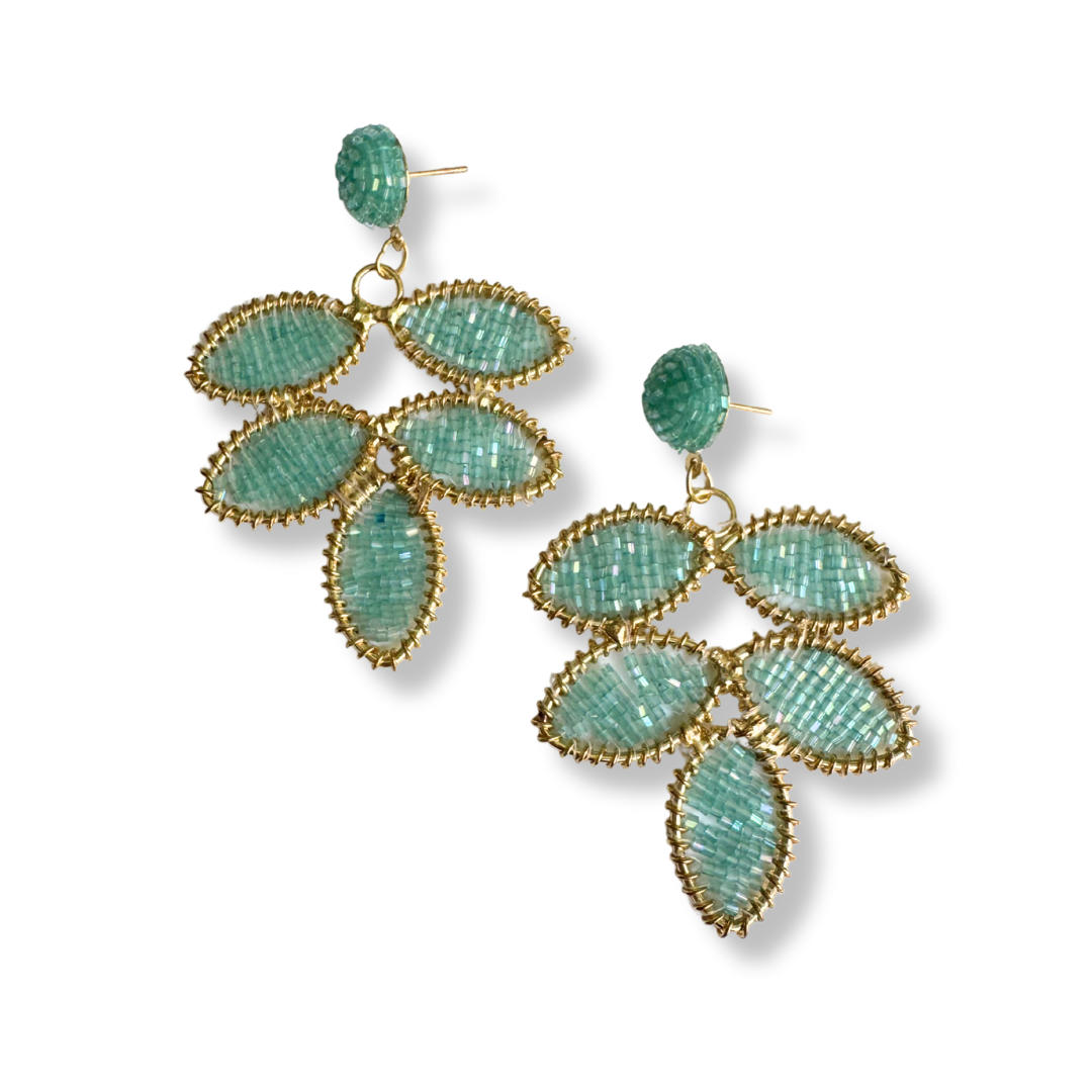 Limitless Beaded Leaf Statement Earrings