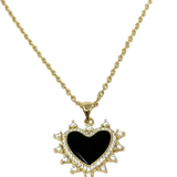 Love Abounds Black Heart Pendant Necklace