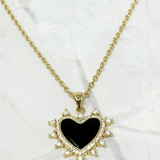 Love Abounds Black Heart Pendant Necklace