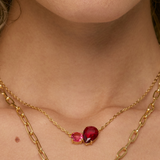 Stay Centered Red & Pink Stone Necklace