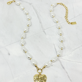 Still Standing Pearl Heart Necklace