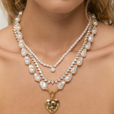 Still Standing Pearl Heart Necklace