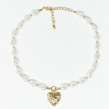 Still Standing Pearl Heart Necklace