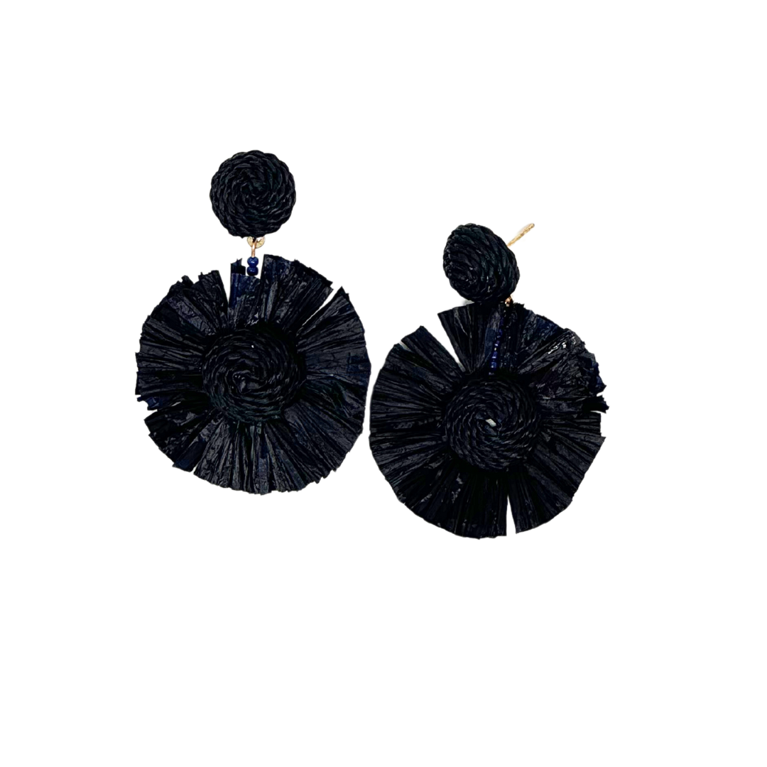 Wildflower Raffia Earrings-Small Version
