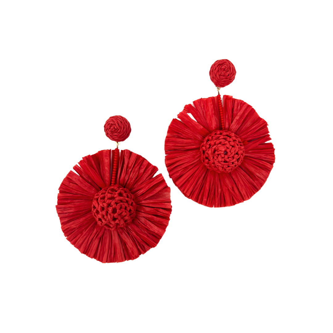 Wildflower Raffia Statement Earrings