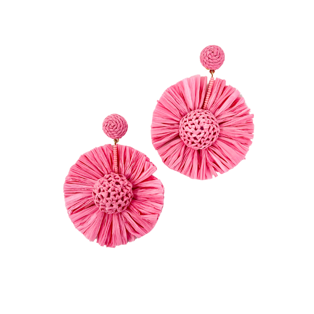 Wildflower Raffia Statement Earrings