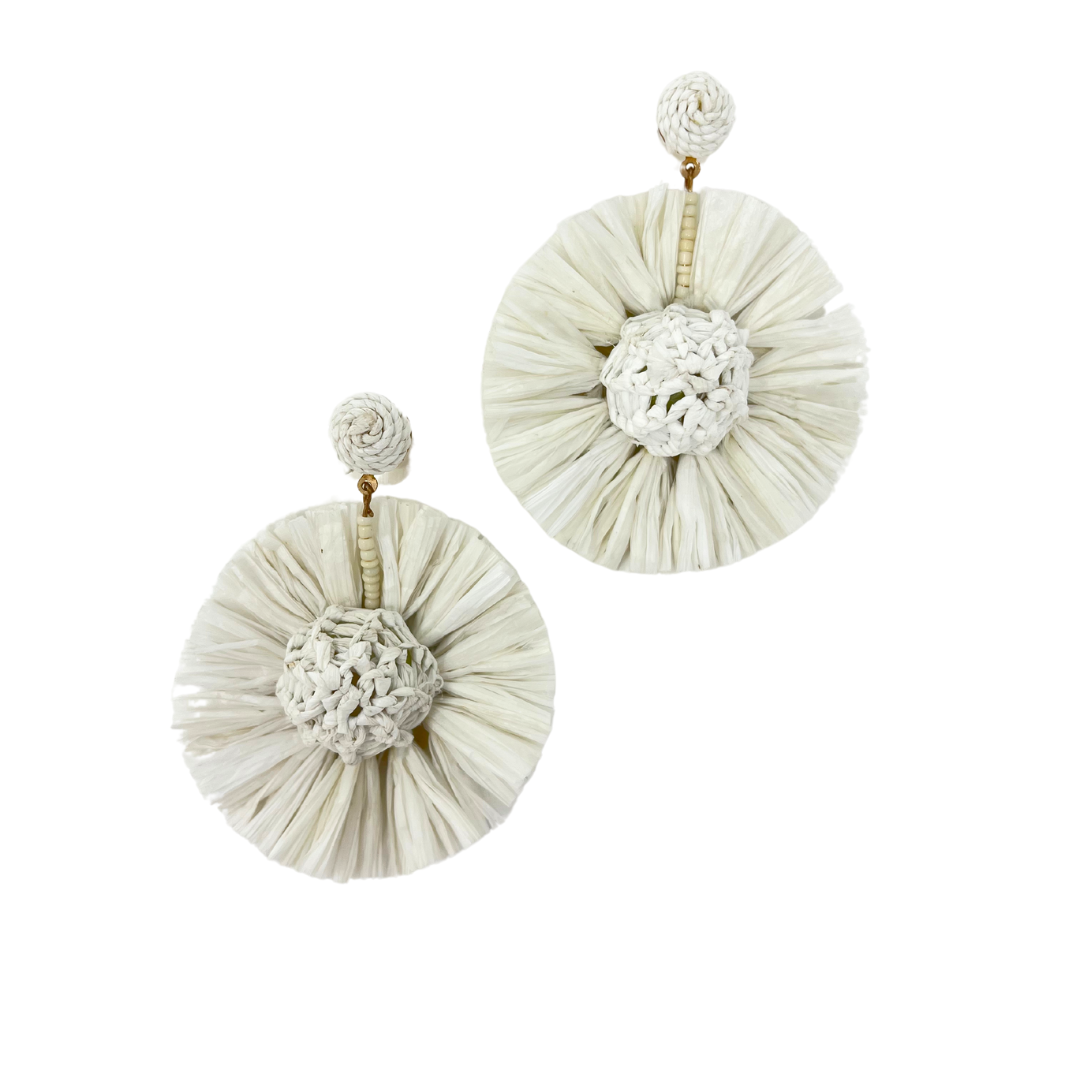Wildflower Raffia Statement Earrings