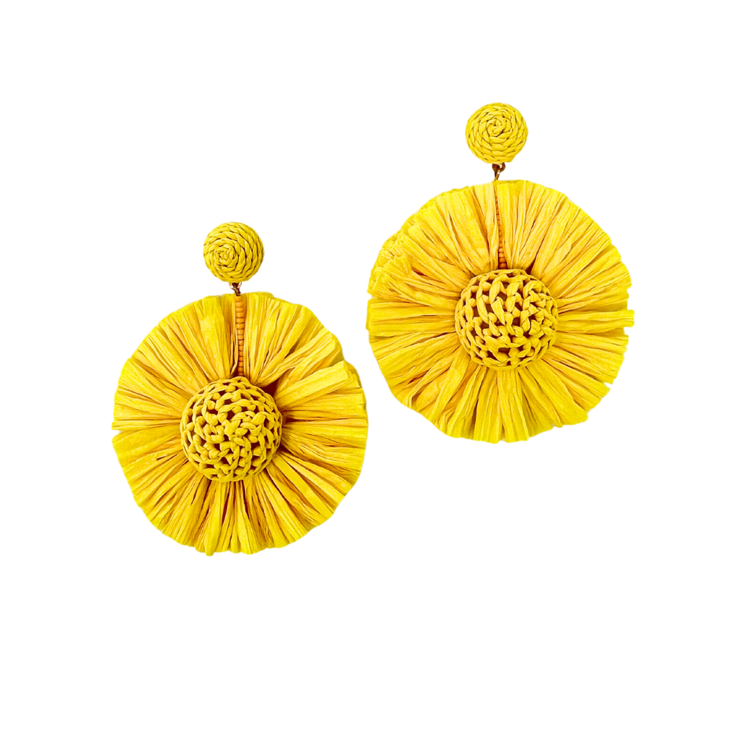 Wildflower Raffia Statement Earrings